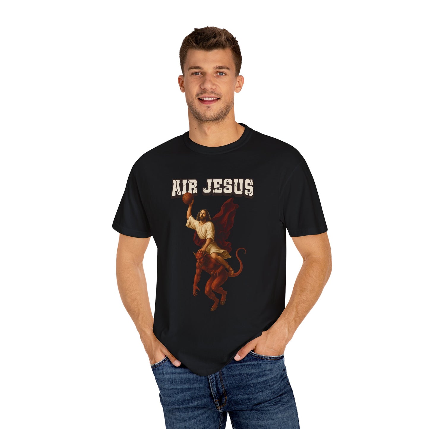 Jesus Dunking Basketball Christian T-Shirt | Air Jesus