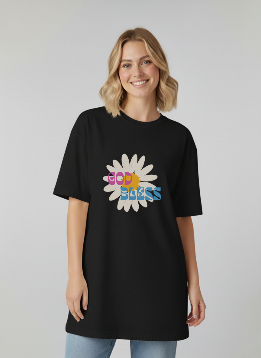 God Bless Oversized Christian T-Shirt | Air Jesus