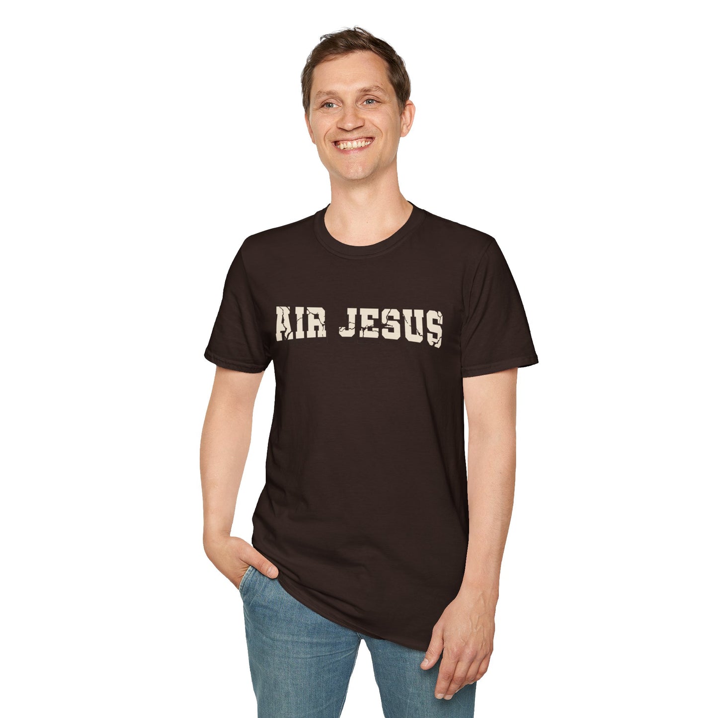 Air Jesus Cracked Text Christian T-Shirt