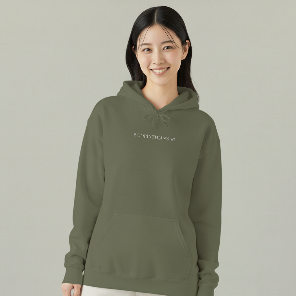 Walk by Faith Hooded Sweatshirt — 2 Corinthians 5:7