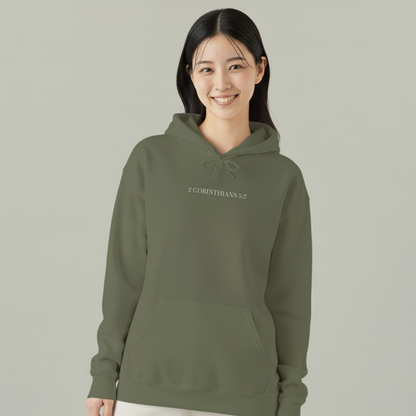 Walk by Faith Hooded Sweatshirt — 2 Corinthians 5:7