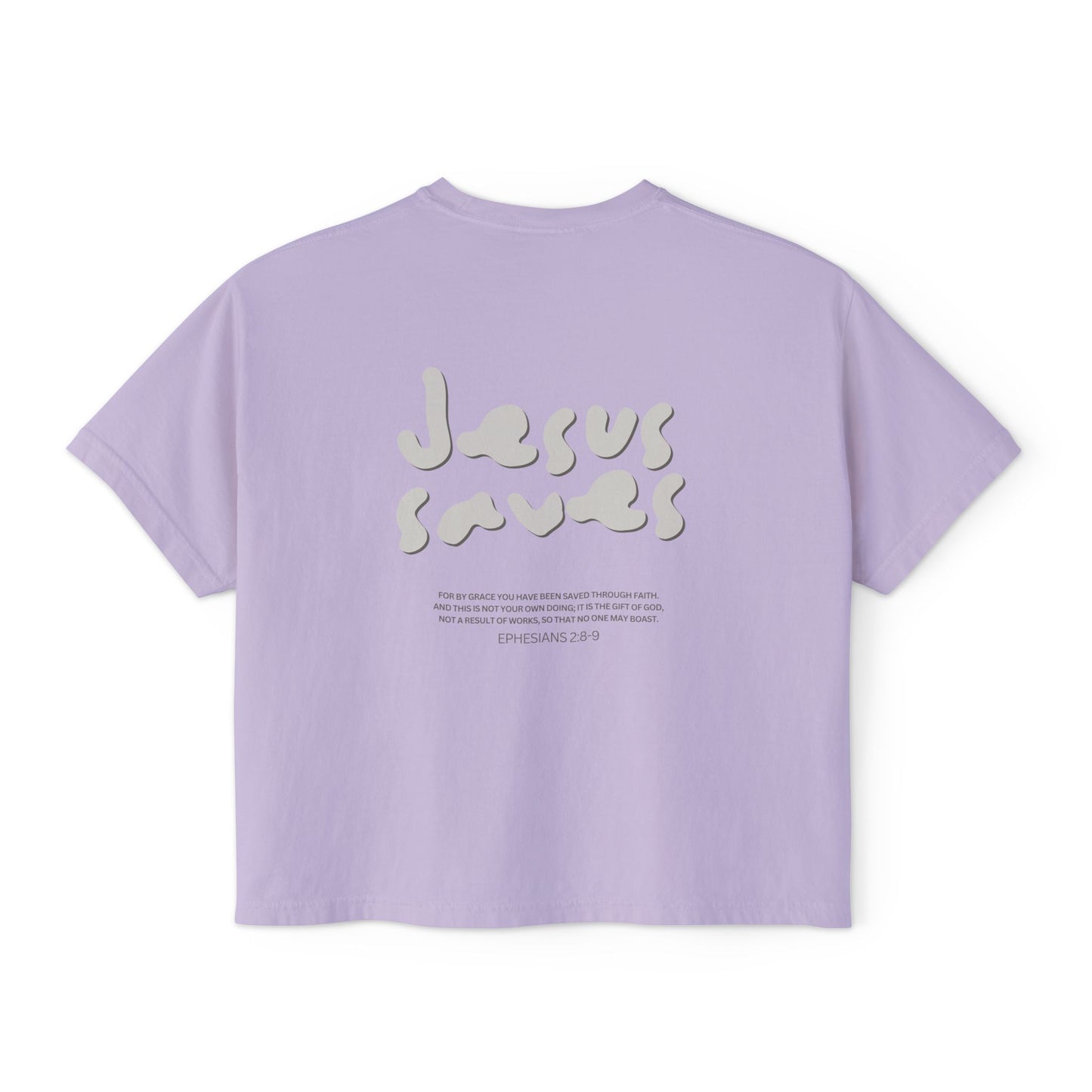 Jesus Saves Cropped Christian T-Shirt – Ephesians 2:8-9