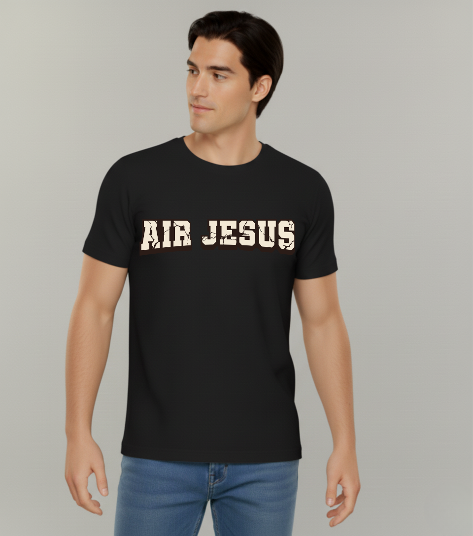 Air Jesus Cracked Text Christian T-Shirt