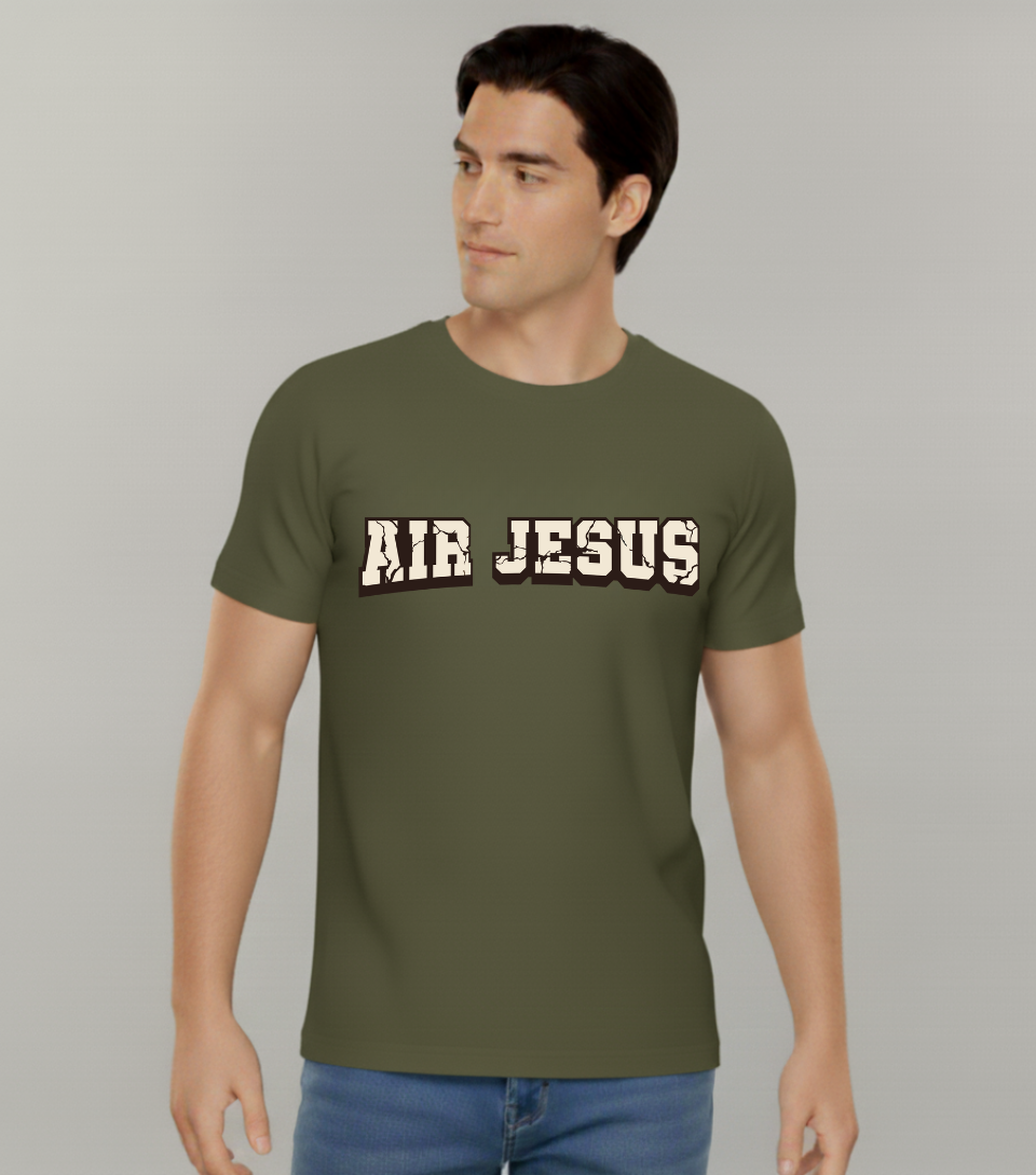 Air Jesus Cracked Text Christian T-Shirt