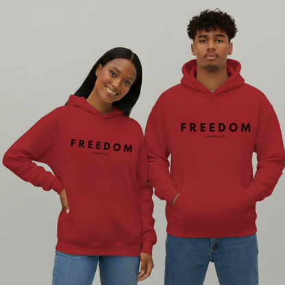 Unisex Charlie Kirk FREEDOM Hoodie – Romans 8:28 “God Works for the Good”
