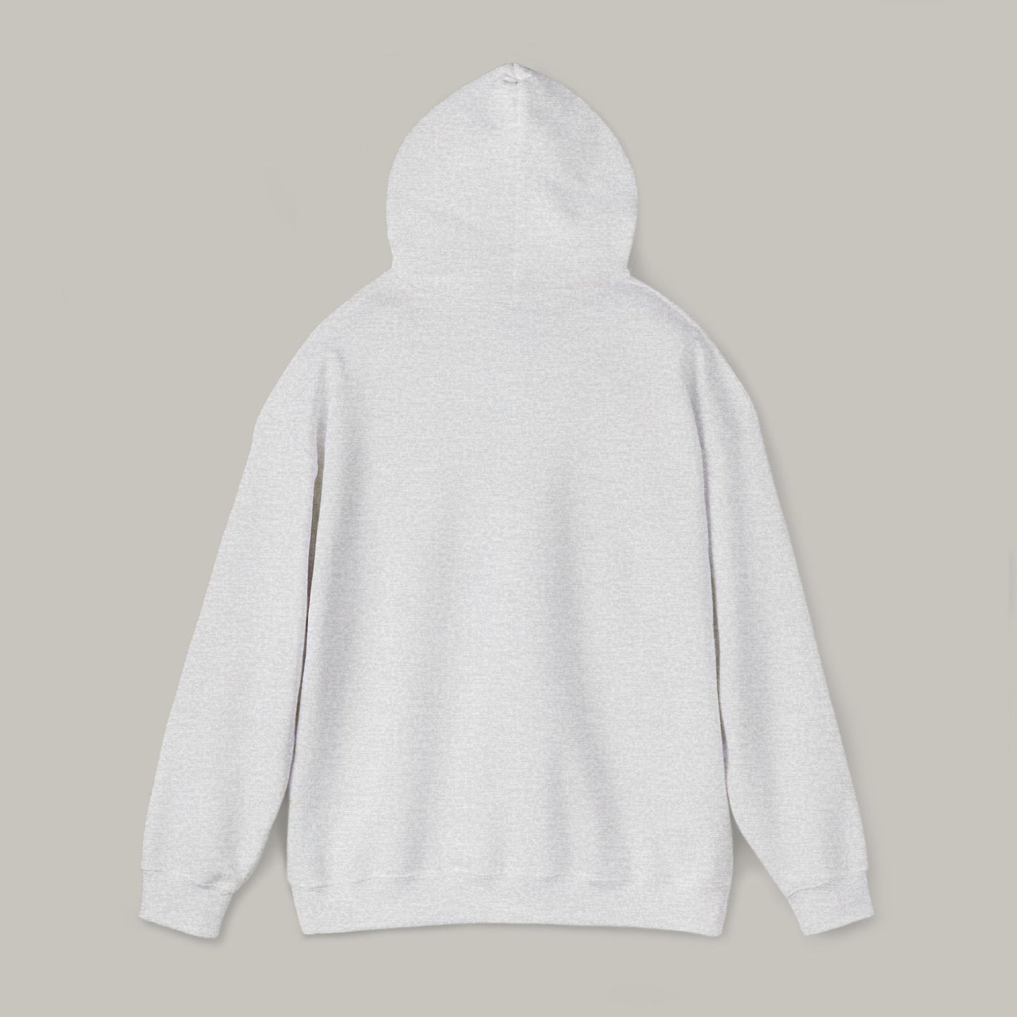 Light gray hoodie on a beige background