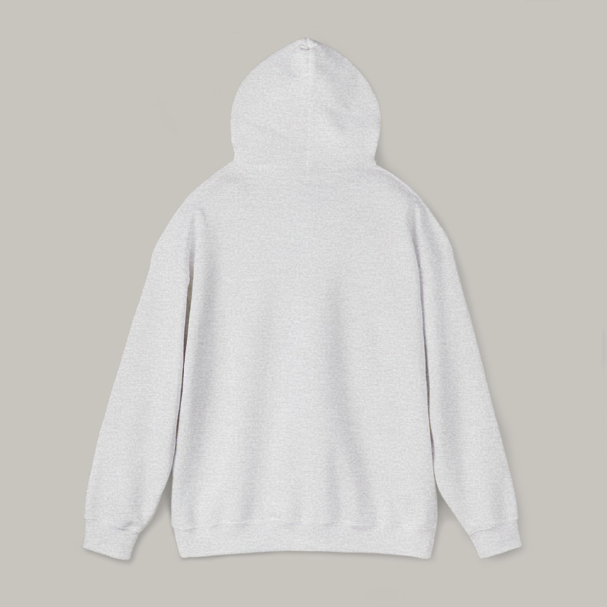 Light gray hoodie on a beige background