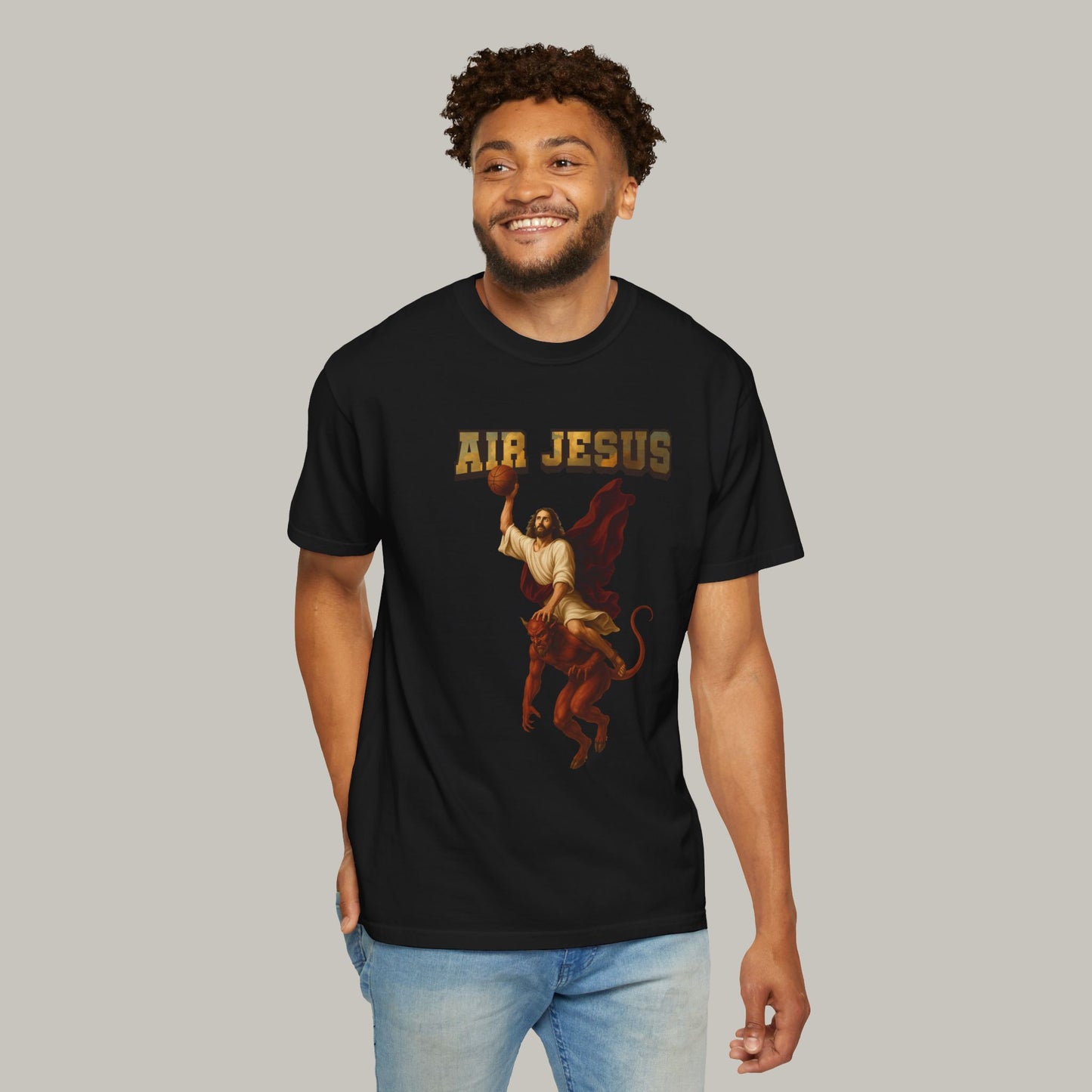 Jesus Dunking Basketball Clouds Christian T-Shirt | Air Jesus