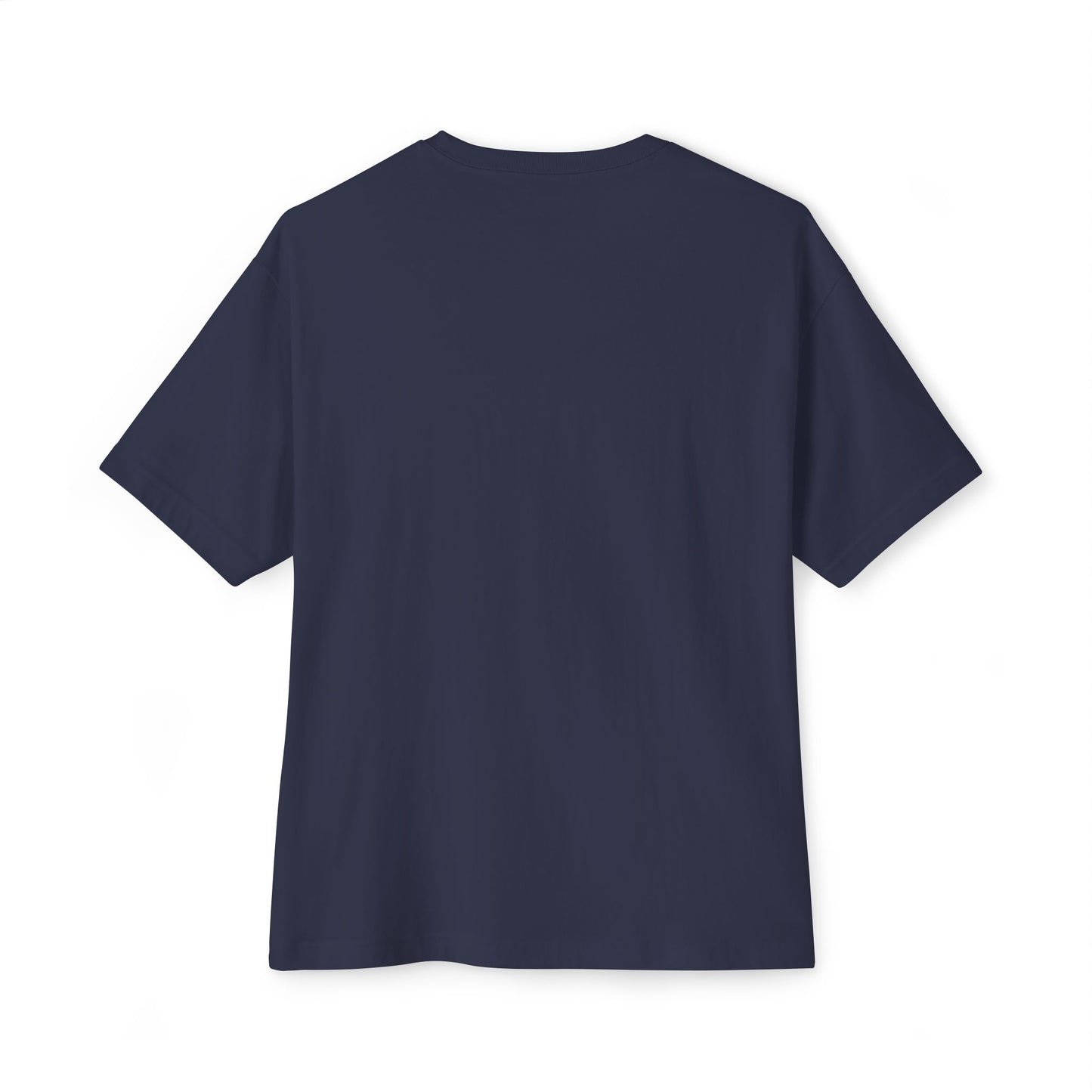 Navy blue t-shirt on a white background