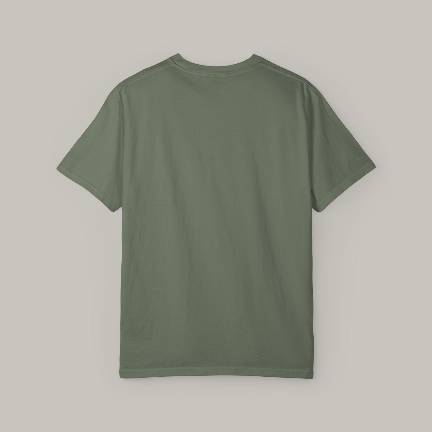 Green t-shirt on a gray background