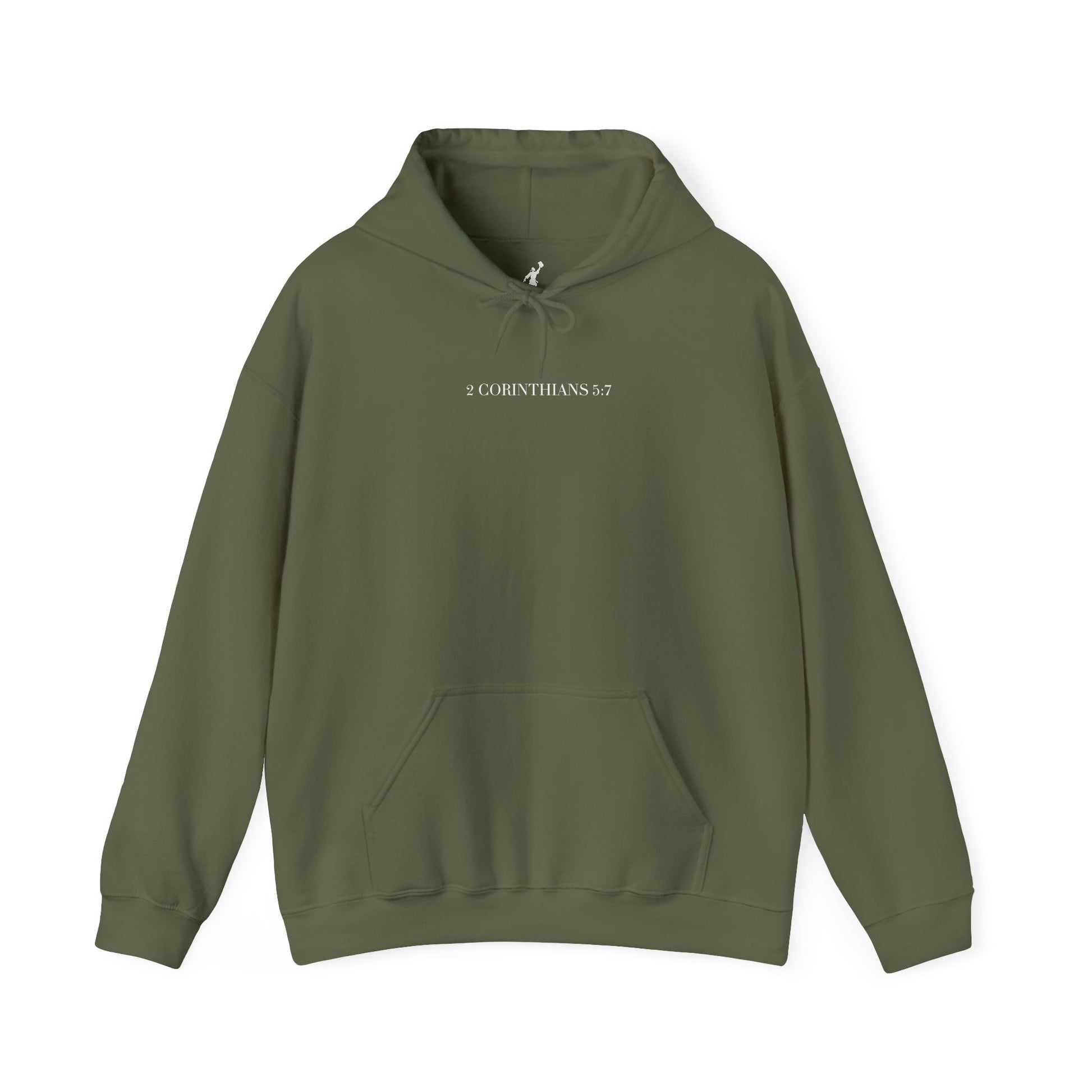 Green hoodie with text on a white background
